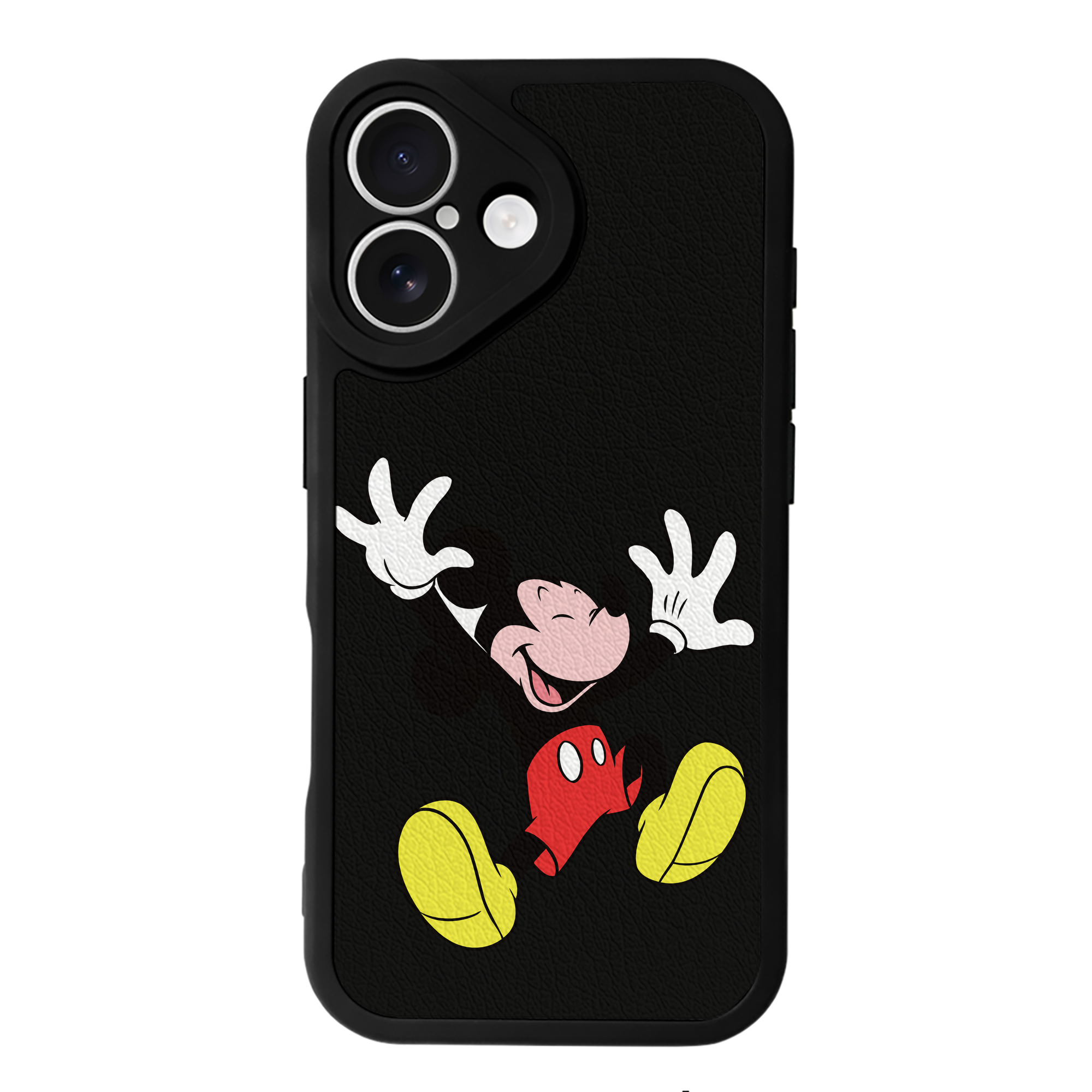 （画像用） ミッキーマウス Mickey Mouse 【iPhone 16シリーズ対応】シリコンスマホケース（レザー調） 材質：シリコン
